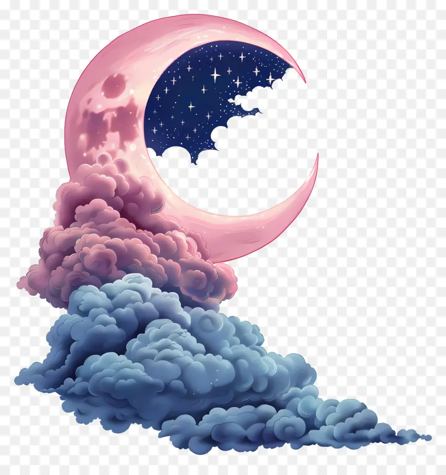 облачно ночь，Crescent Moon PNG
