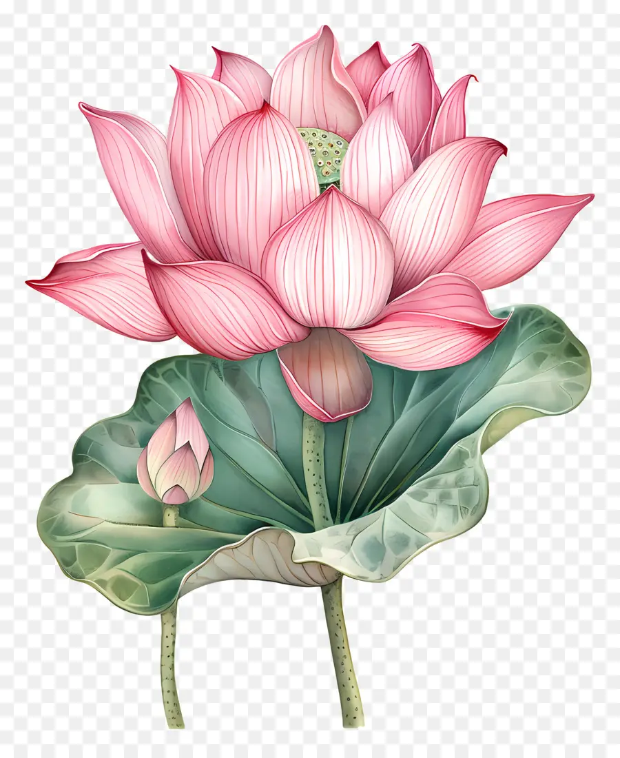 Лотос，Розовый цветок лотоса PNG