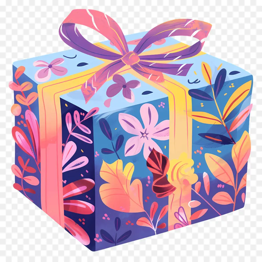подарочная коробка，розовая лента PNG