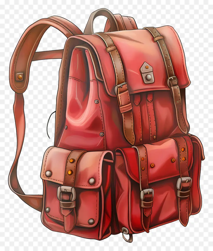 Рюкзак，Красный рюкзак PNG