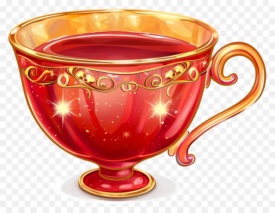 Кубок，Красный чайный чашка PNG
