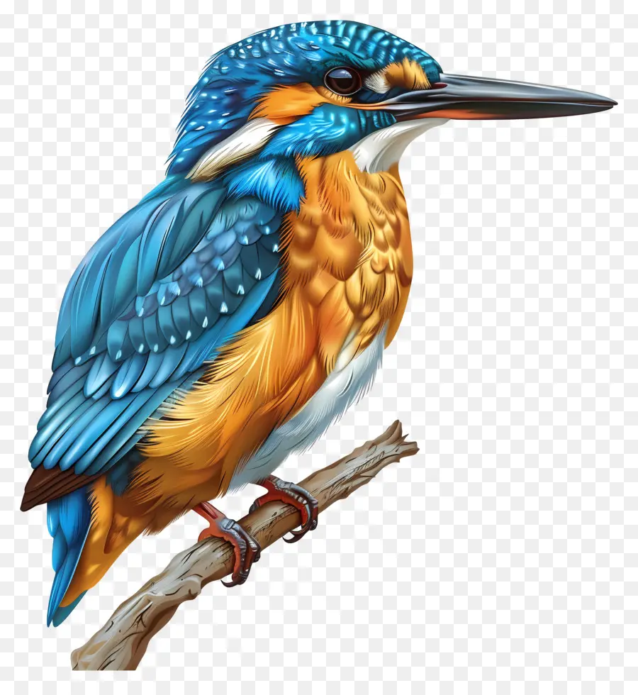 Зимородок，синяя и желтая птица PNG