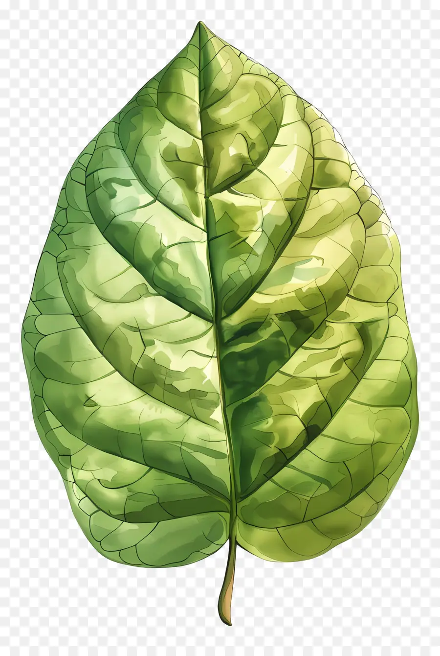 зеленый лист，акварель PNG