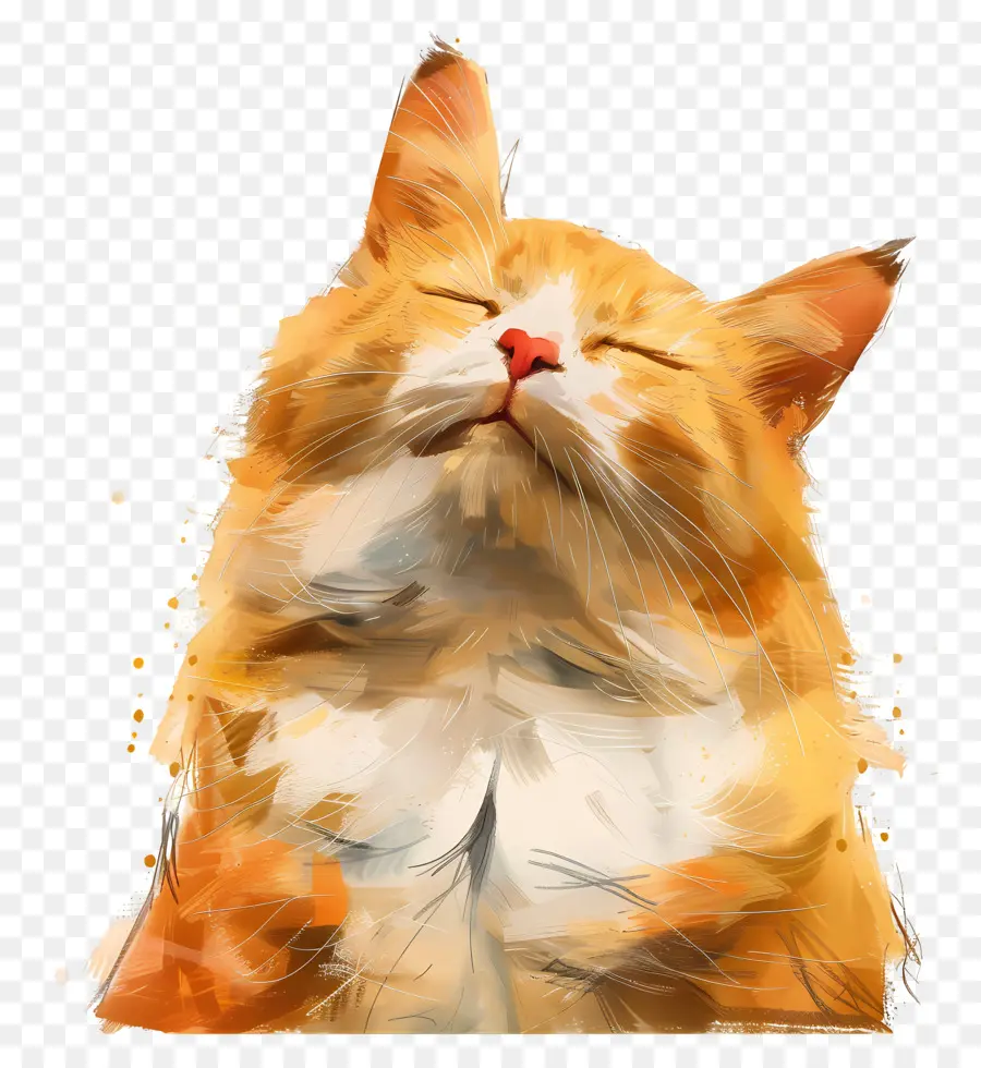 кошка，цифровая живопись PNG