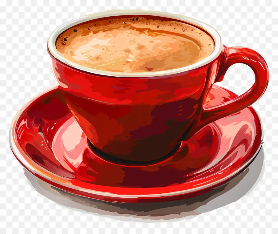 чашка кофе，Красная чашка PNG
