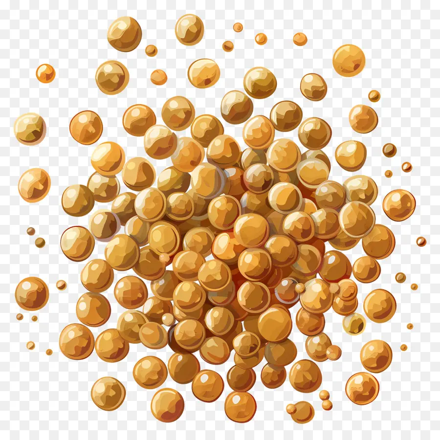 Семена горчицы，Золотые пузырьки PNG
