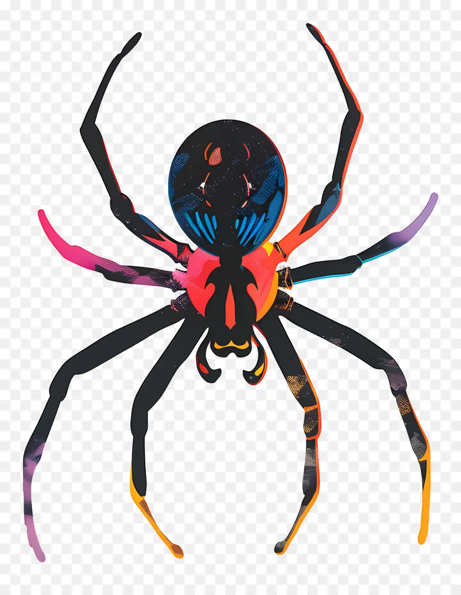 паук，черно белый паук PNG