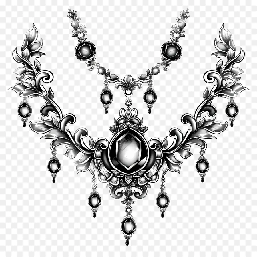 Винтажные украшения，богато украшенное ожерелье PNG