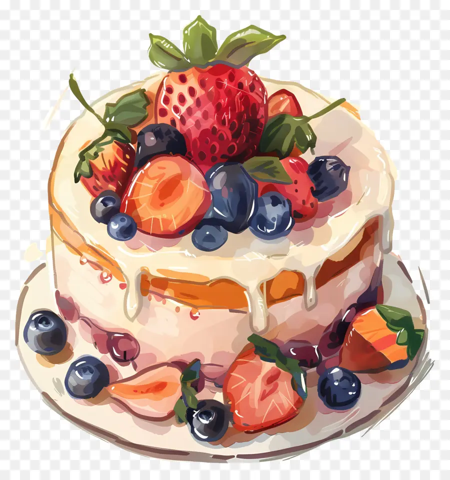 Торт，фруктовый торт PNG