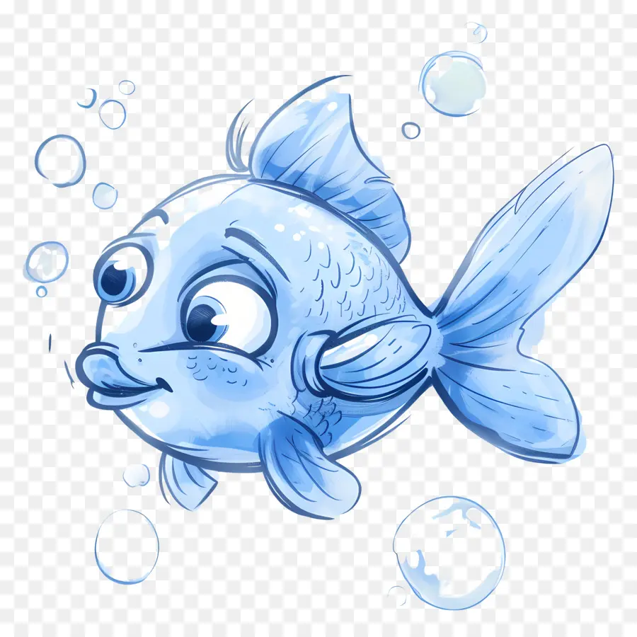 синяя рыба，мультфильм рыбы PNG