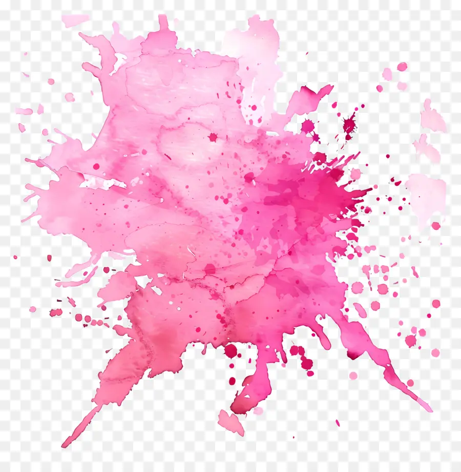 Розовый акварельный всплеск，акварель PNG
