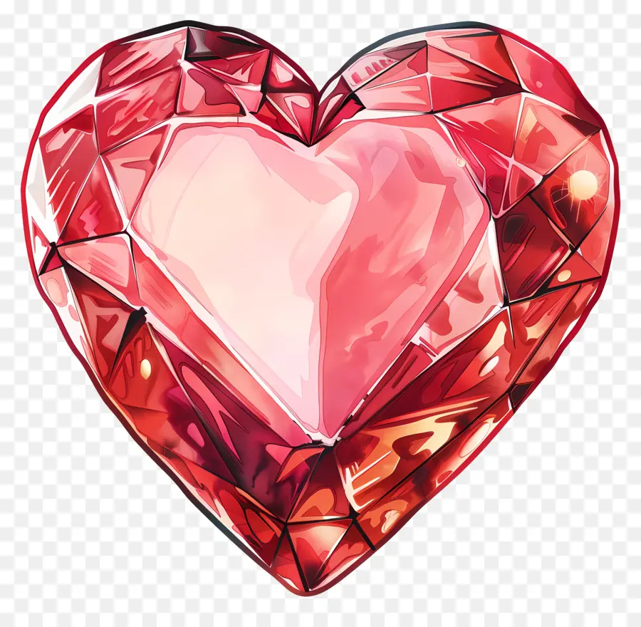 Рубиновое сердце，Хрустальное сердце PNG
