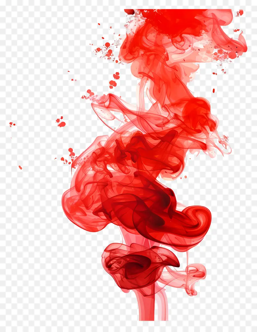 красный дым，акварельная живопись PNG