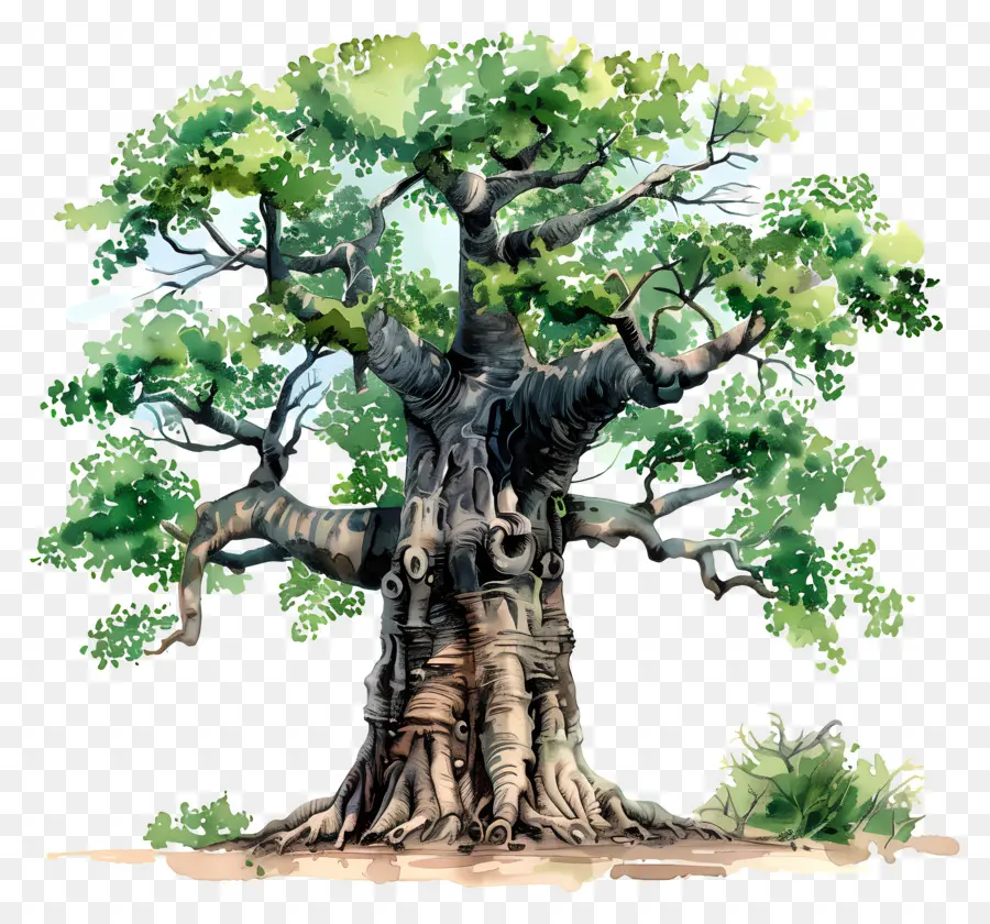 дерево баобаб，древнее дерево PNG