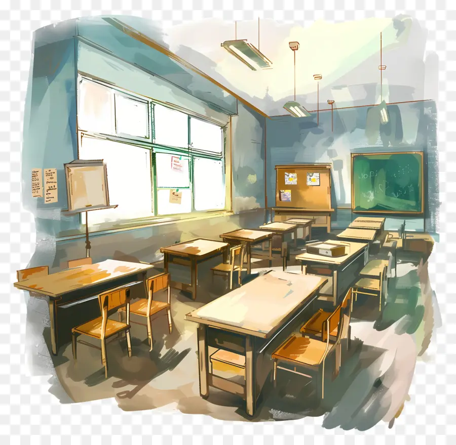Classroom，в пустом классе PNG