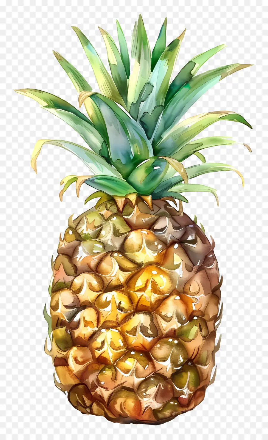 Pineapple，акварельная живопись PNG