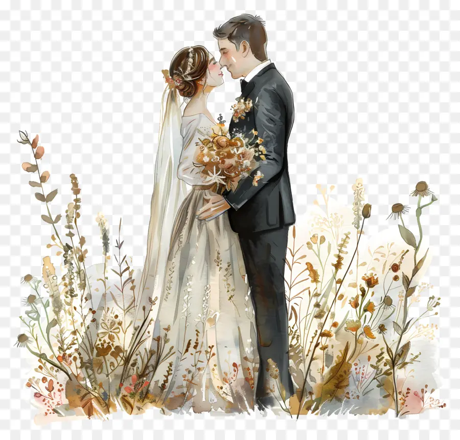 Свадьба，жених и невеста PNG