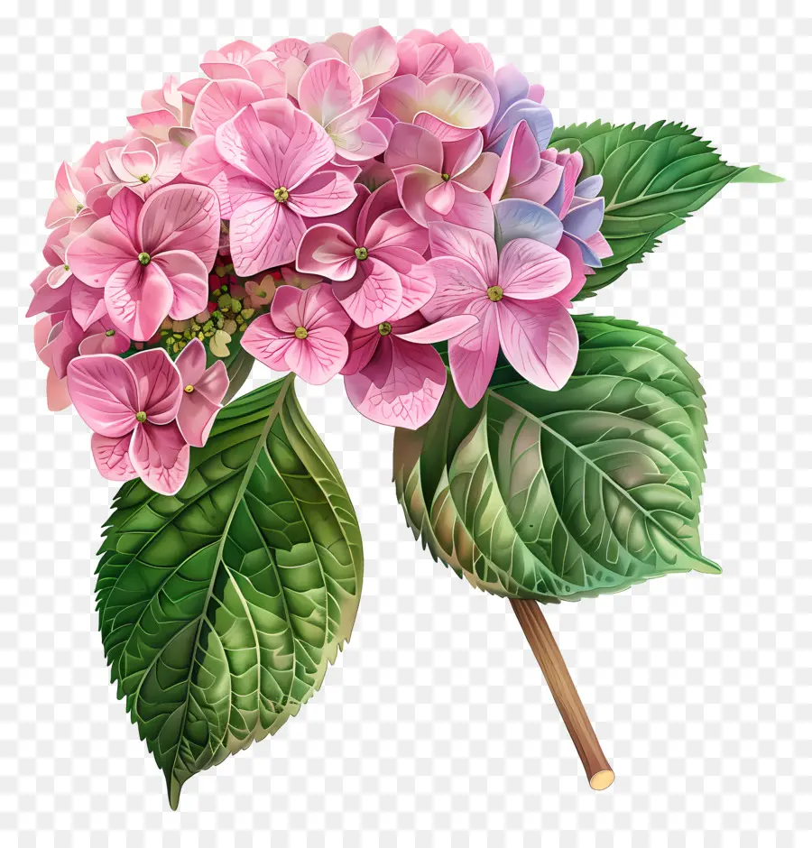 розовый Гортензия，розовый цветок PNG