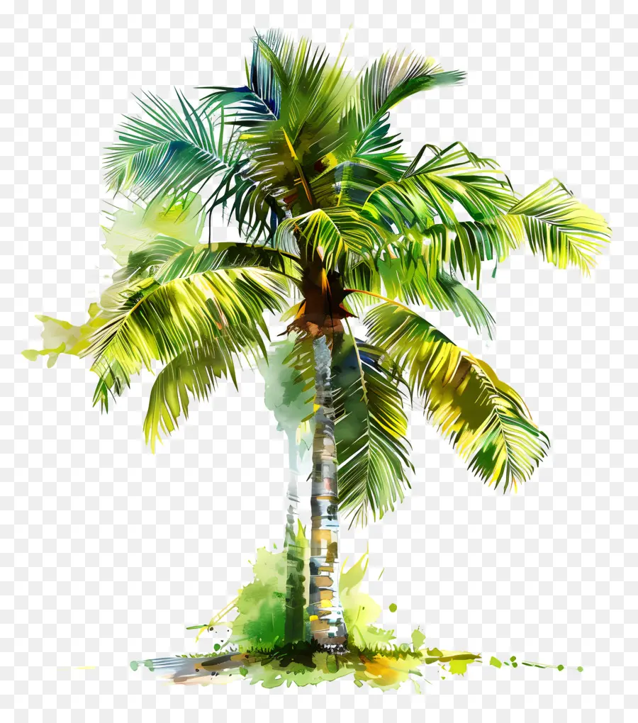 пальму，зеленые листья PNG