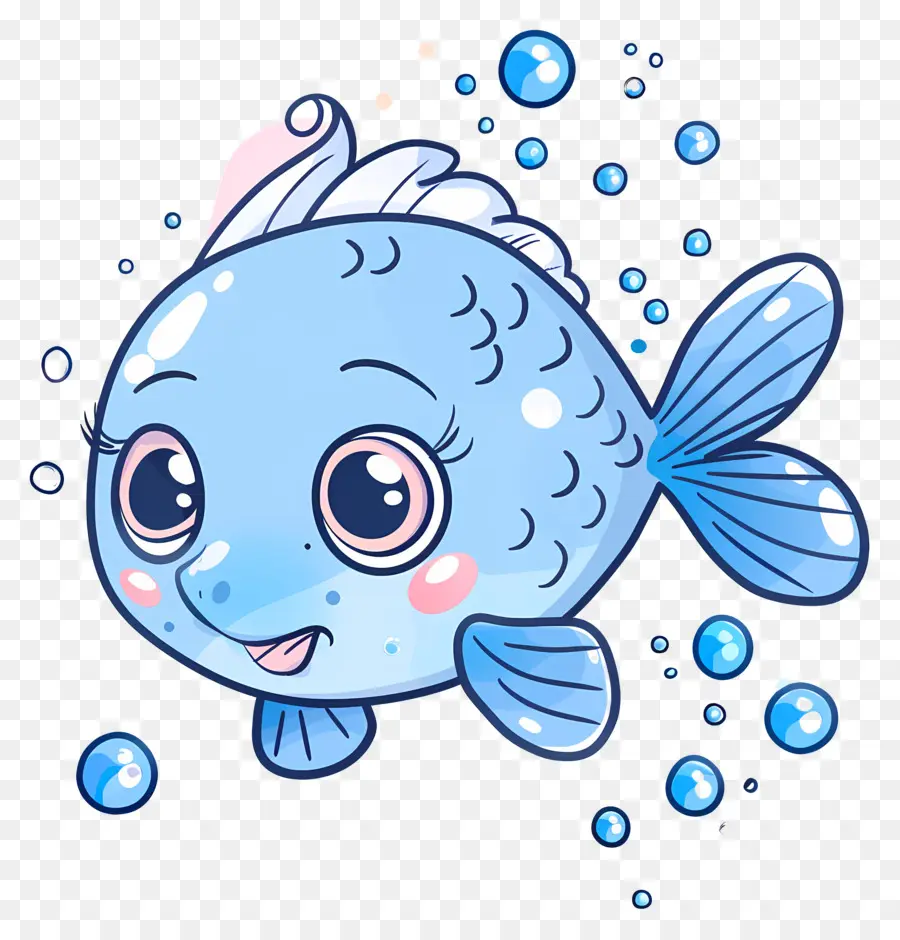 синяя рыба，плавать PNG