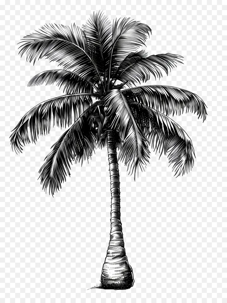 Кокосовое черное дерево，пальму PNG