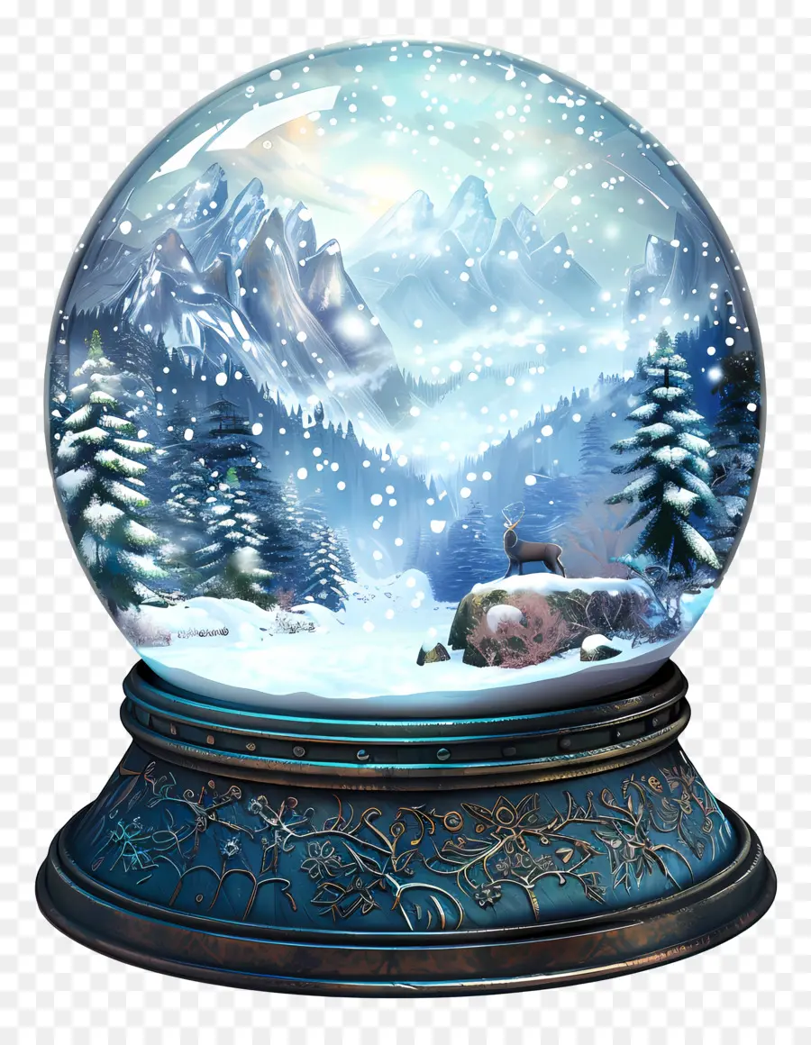 снежный шар，зимний пейзаж PNG