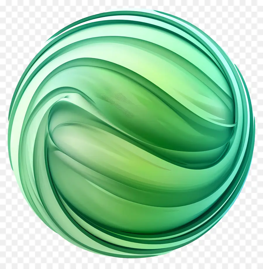 Градиентная зеленая форма，зеленый шар PNG
