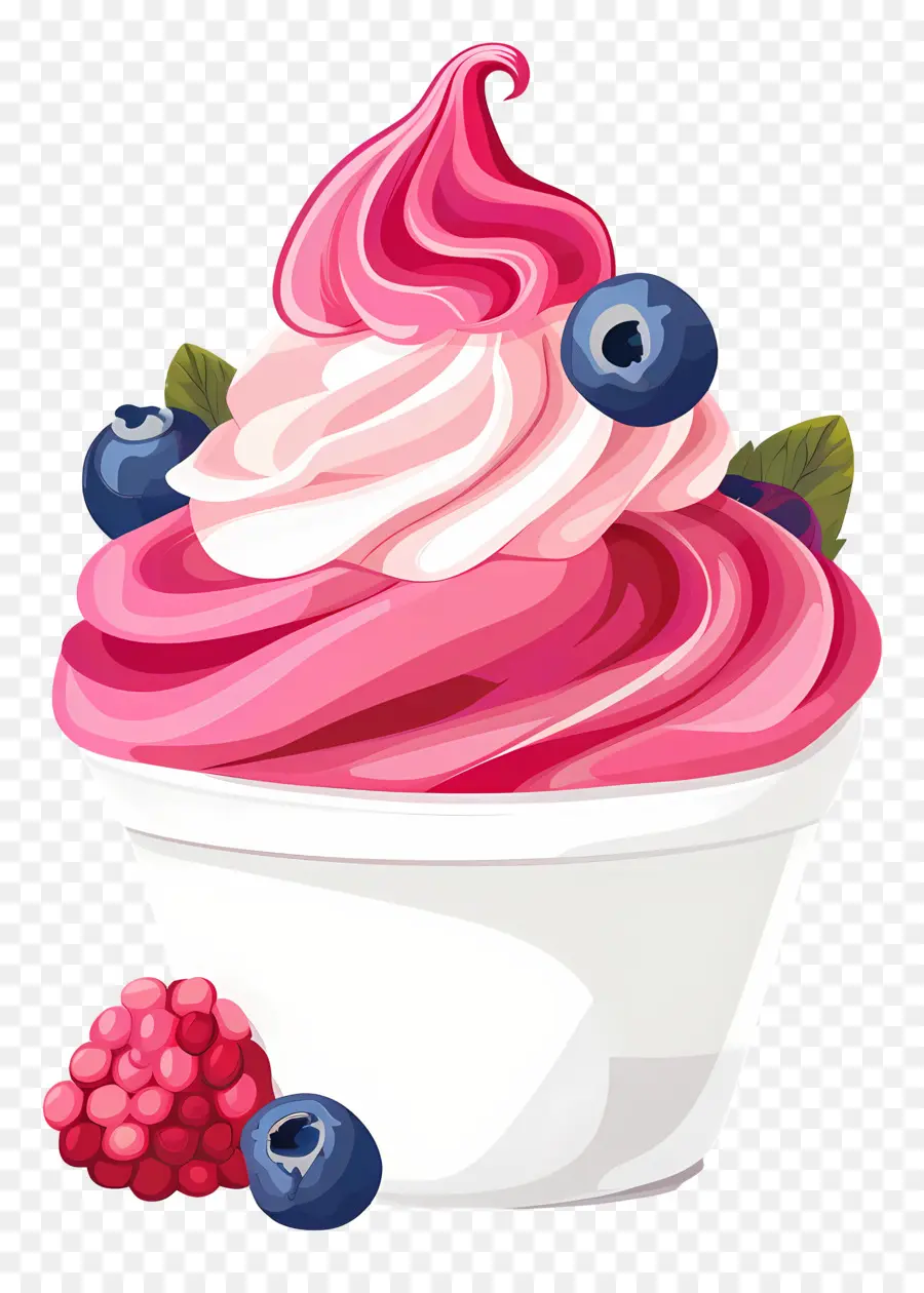 замороженный йогурт，Розовые взбитые сливки PNG