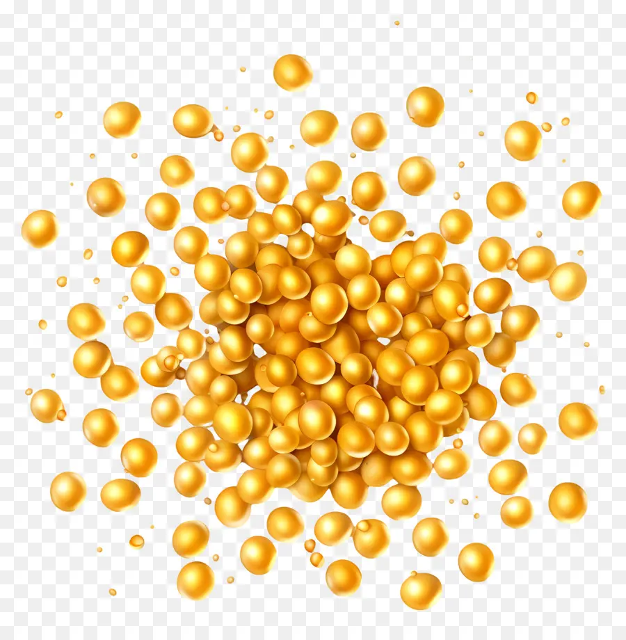 Семена горчицы，Золотые пузырьки PNG