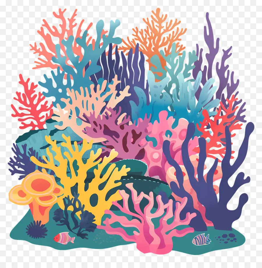 Коралловый риф，подводная сцена PNG