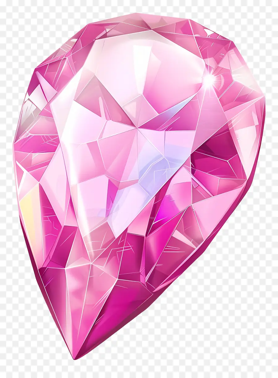 розовый драгоценный камень，формы сердца PNG
