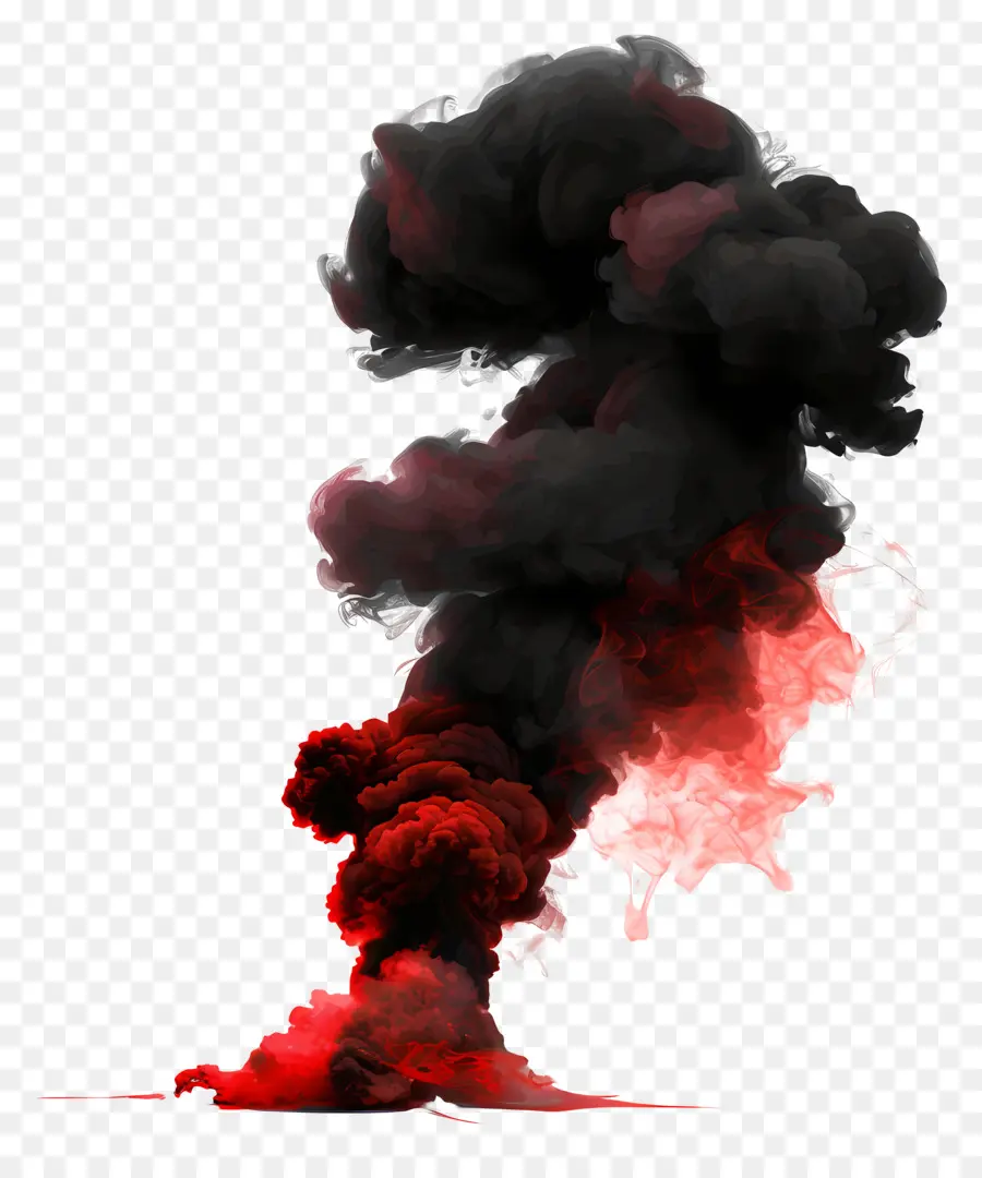 Черный Дым，красный дым PNG