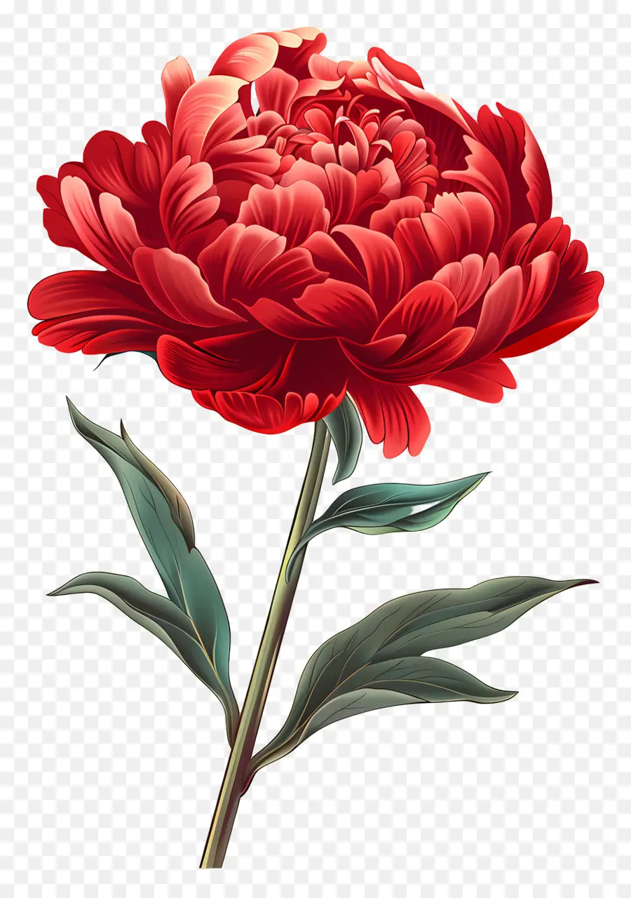 пионы，красный цветок PNG