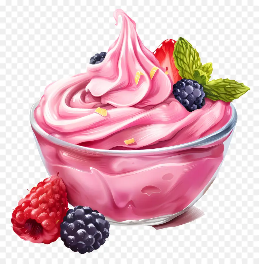 замороженный йогурт，малина PNG