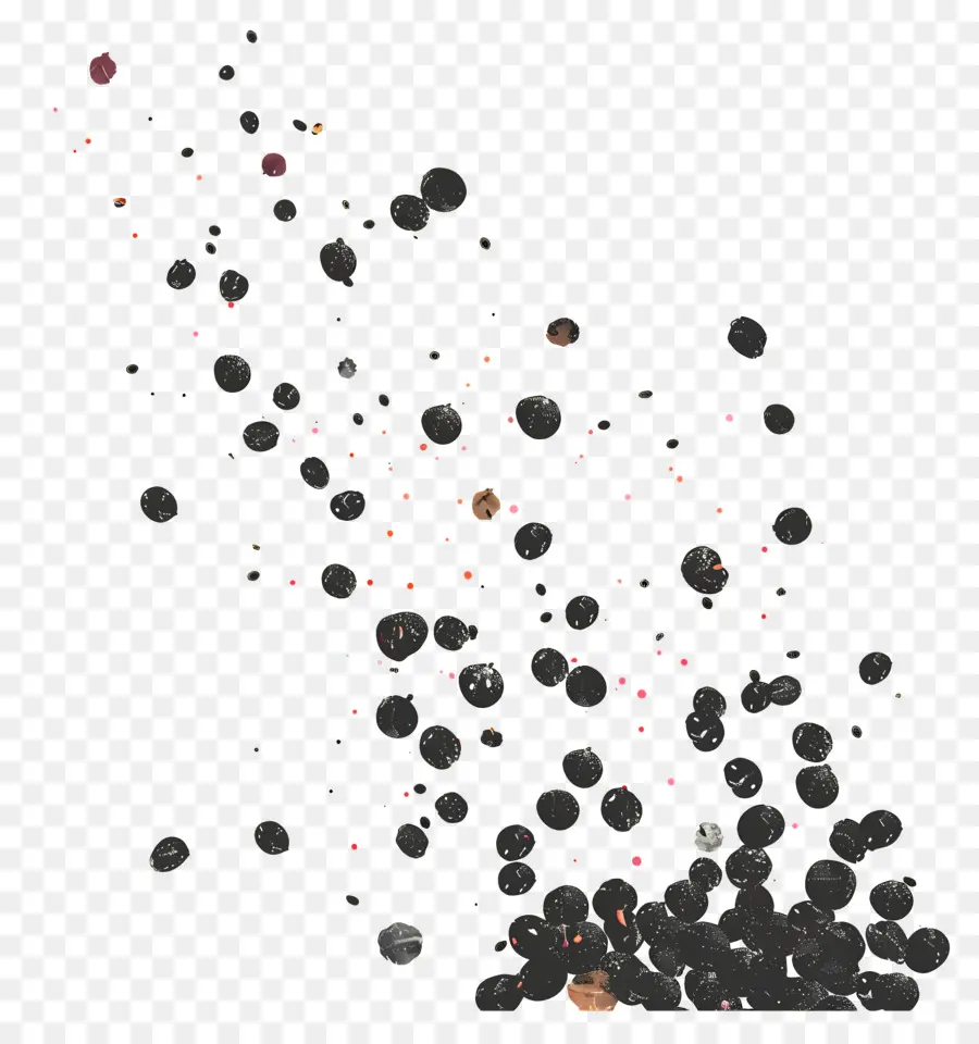 Черный перец，падающие камни PNG