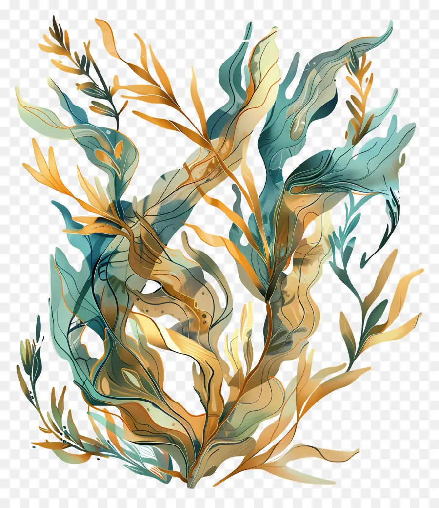 Ламинария，красочные морские водоросли PNG