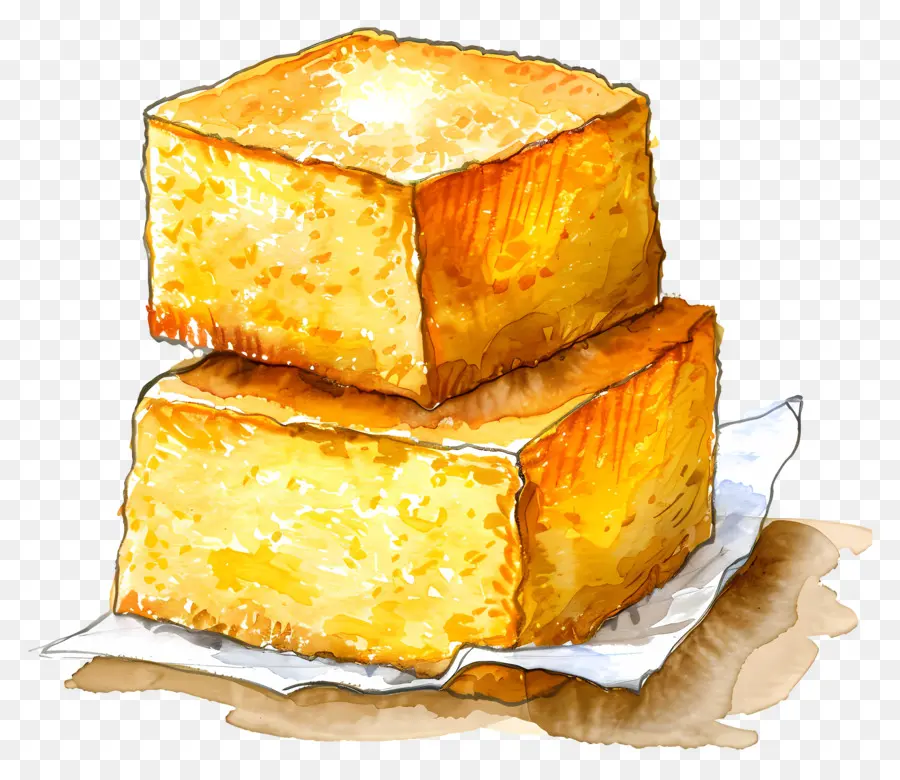 Кукурузный хлеб，золотисто желтый торт PNG