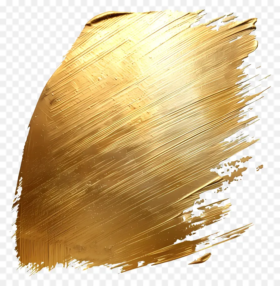 Золотая кисть，золотой краской PNG