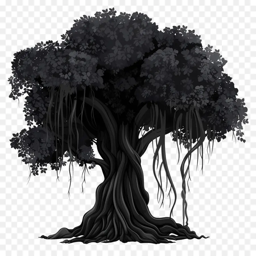 Черное банковское дерево，коганное дерево PNG