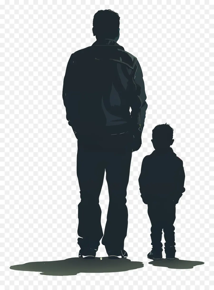 Отец и сын，силуэт PNG