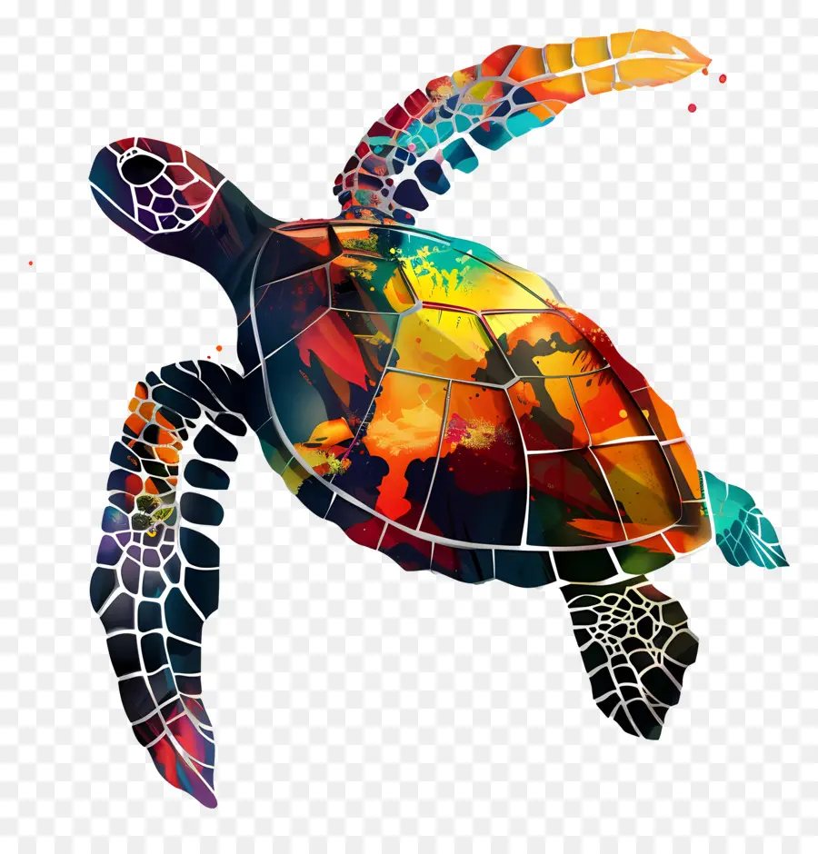 Морская черепаха，Абстрактное искусство PNG