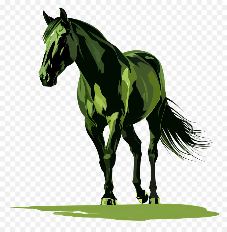 лошадь，черный конь PNG