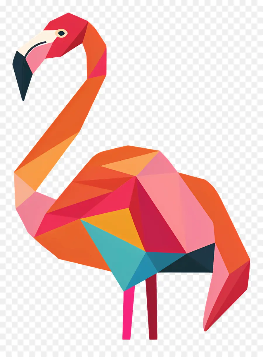 Flamingo Silhouette，Низкий поли фламинго PNG