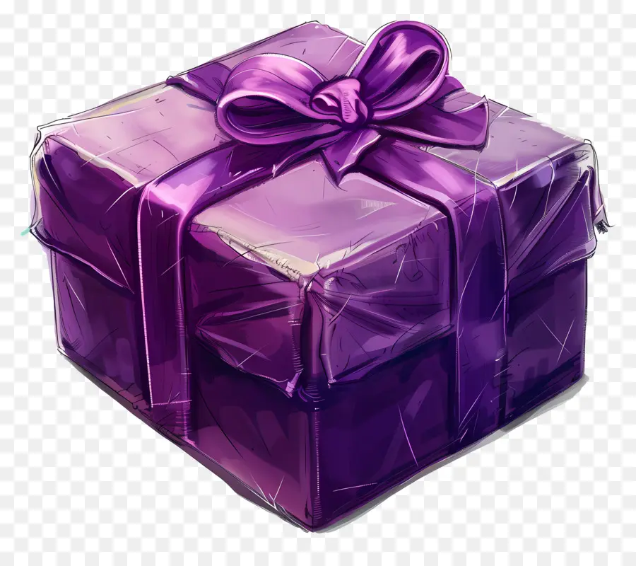 фиолетовый пакет，фиолетовый подарок PNG