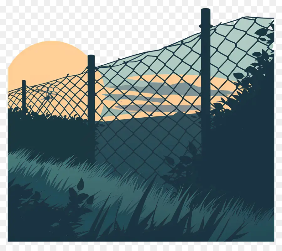 ограда из проволоки，цепная связь забор PNG