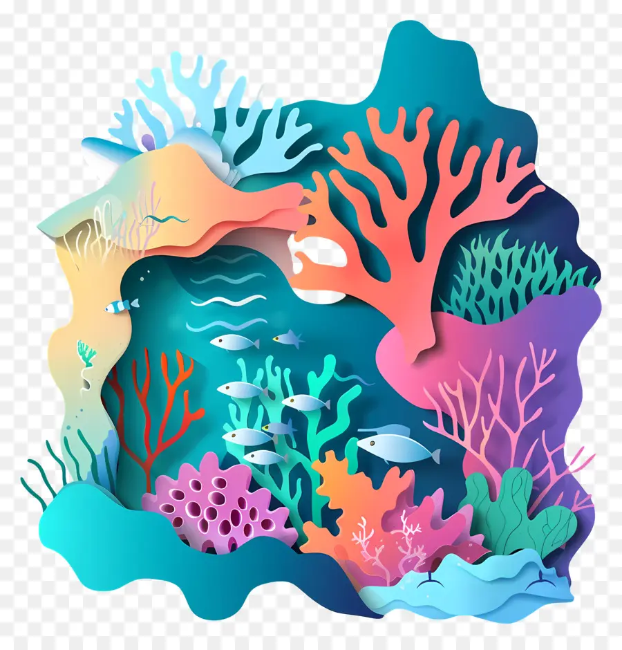 Коралловый риф，подводный PNG