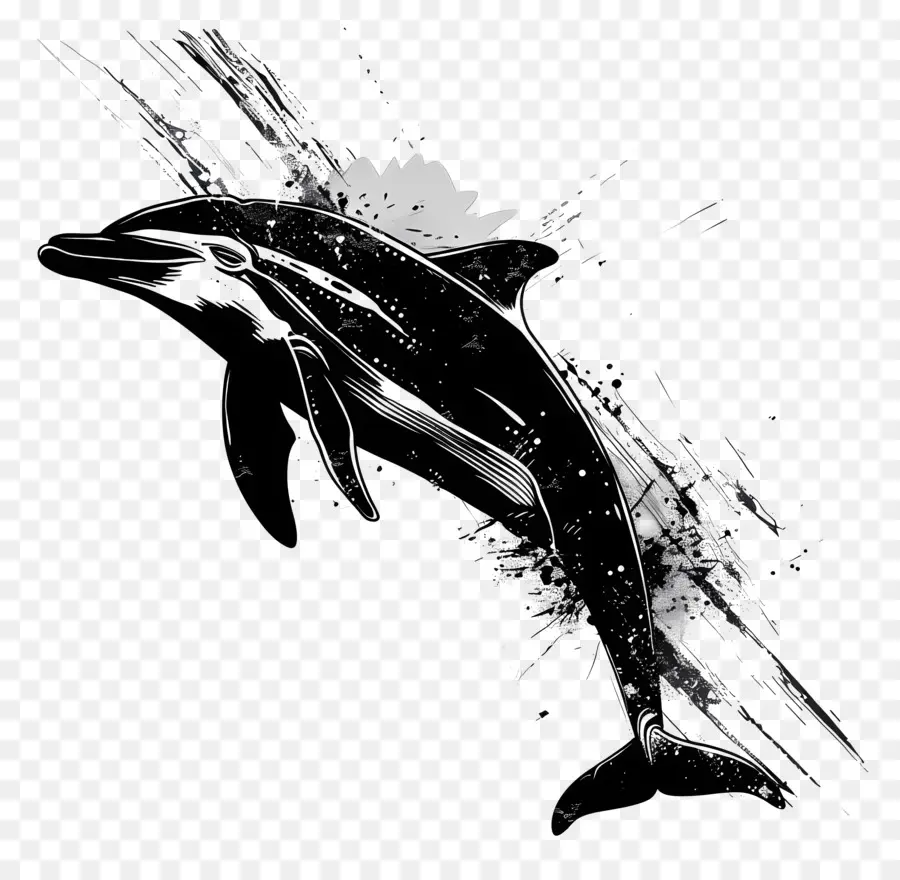 Дельфин силуэт，Дельфин PNG