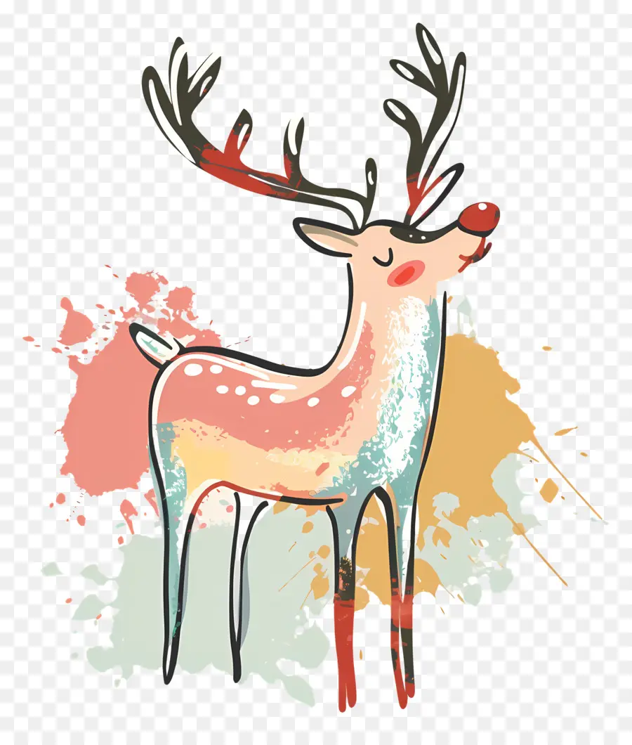 Reindeer，красочный олень PNG