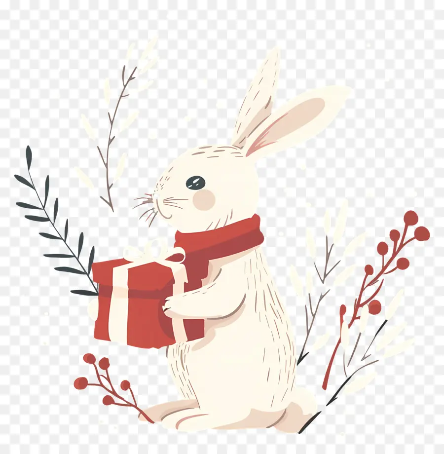 Кролик，Рождественские Подарки PNG