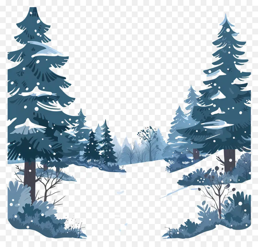 зимний фон，Снежный пейзаж PNG